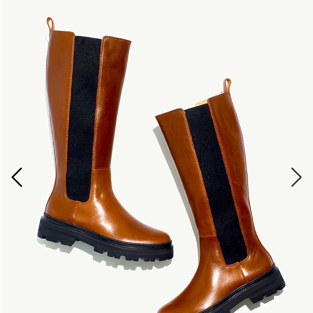 Madewell Poppy Tall Lugsole Chelsea Boot Brown Stable